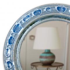  Accolay Pottery Mirror with blue glazed ceramic frame by Teh Accolay Potteries - 1276413