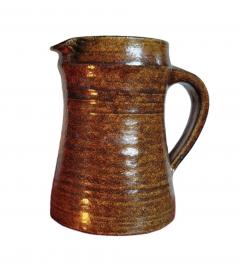 Accolay Pottery Poterie dAccolay Brutalist Tobacco Glazed Ceramic Pitcher 13cm - 4804364