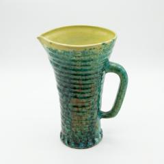  Accolay Pottery Poterie dAccolay Emerald Green Ceramic Pitcher Vase 28cm 11in - 4804384