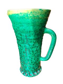  Accolay Pottery Poterie dAccolay Emerald Green Ceramic Pitcher Vase 28cm 11in - 4804385