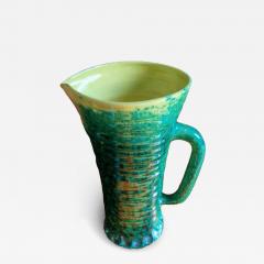  Accolay Pottery Poterie dAccolay Emerald Green Ceramic Pitcher Vase 28cm 11in - 4804737