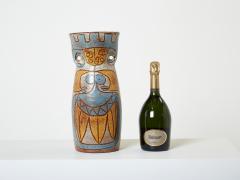  Accolay Pottery Rare Mid Century Large French Accolay ceramic totem vase 1950s - 2722773