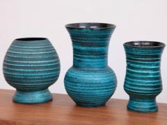  Accolay Pottery Set of nine Blue Banded Ceramic Vases Gaulois by Accolay France 1960s - 595113