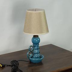  Accolay Pottery Small Turquoise Ceramic Candlestick Lamp by Accolay Pottery - 4616757