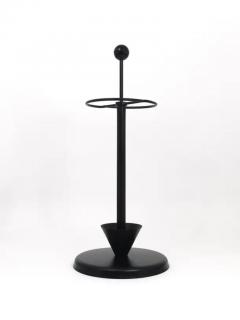  Achille Pier Giacomo Castiglioni Black Post Modern Castiglioni Memphis Style Umbrella Stand Italy 1980s - 4055399