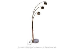  Achille Pier Giacomo Castiglioni Mid Century Italian Brass Marble Arc Floor Lamp 3 arm - 2957794