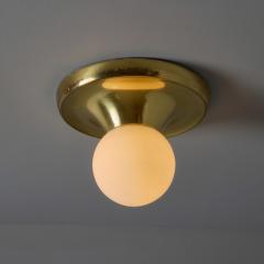  Achille Pier Giacomo Castiglioni Petite Brass 1960s Castiglioni and Giacomo Light Ball Wall or Ceiling Lamp - 3931497