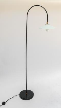  Adesso Studio Custom Black White Metal Mid Century Style Arch Floor Lamp with Marble Base - 3337294