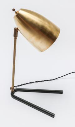  Adesso Studio Custom Brass and Black Metal Mid Century Style Desk Lamp - 1989602