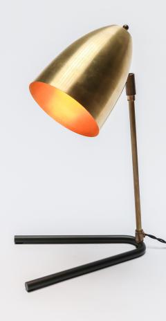  Adesso Studio Custom Brass and Black Metal Mid Century Style Desk Lamp - 1989606