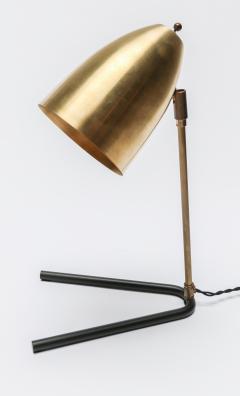  Adesso Studio Custom Brass and Black Metal Mid Century Style Desk Lamp - 1989609