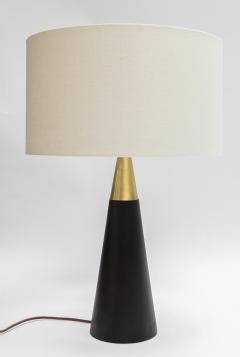  Adesso Studio Custom Brass and Black Table Lamp with Ivory Linen Shade - 3337348