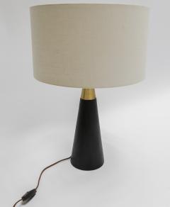  Adesso Studio Custom Brass and Black Table Lamp with Ivory Linen Shade - 3337351