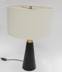  Adesso Studio Custom Brass and Black Table Lamp with Ivory Linen Shade - 3337354