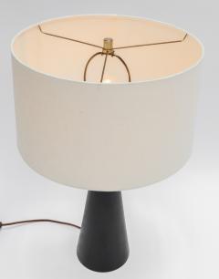  Adesso Studio Custom Brass and Black Table Lamp with Ivory Linen Shade - 3337356