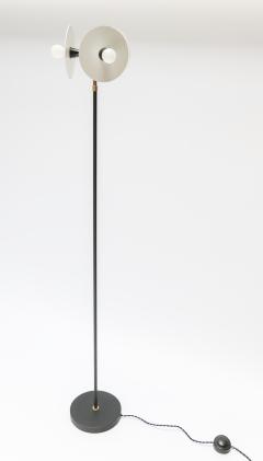  Adesso Studio Custom Brass and Black White Metal Mid Century Style Floor Lamp - 1989685