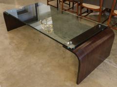  Adesso Studio Custom Large Rectangular Rosewood and Glass Coffee Table - 2865472