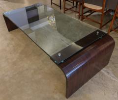  Adesso Studio Custom Large Rectangular Rosewood and Glass Coffee Table - 2865474