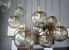  Adesso Studio Custom Mid Century Modern Style 12 Ball Smoked Glass Murano Chandelier - 3038062