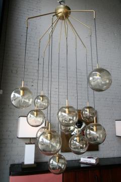  Adesso Studio Custom Mid Century Modern Style 12 Ball Smoked Glass Murano Chandelier - 3038065