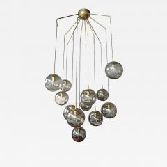  Adesso Studio Custom Mid Century Modern Style 12 Ball Smoked Glass Murano Chandelier - 3044410