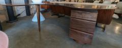  Adesso Studio Custom Mid Century Style Curved Walnut Desk - 1832791