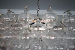  Adesso Studio Custom Mid Century Style Murano Clear Glass Tulip Chandelier - 3038096