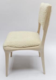  Adesso Studio Custom Mid Century Style Oak Dining Chair in Ivory Boucle - 3117094