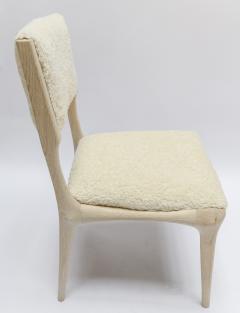  Adesso Studio Custom Mid Century Style Oak Dining Chair in Ivory Boucle - 3117098