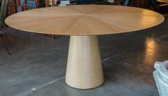  Adesso Studio Custom Mid Century Style Round Oak Dining Table with Pedestal Base - 2865413