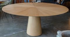  Adesso Studio Custom Mid Century Style Round Oak Dining Table with Pedestal Base - 2865414