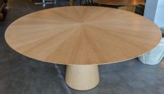  Adesso Studio Custom Mid Century Style Round Oak Dining Table with Pedestal Base - 2865416