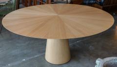  Adesso Studio Custom Mid Century Style Round Oak Dining Table with Pedestal Base - 2865424