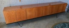  Adesso Studio Custom Mid Century Style Teak Sideboard with Black Metal Base and Four Cabinets - 2660963
