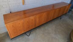  Adesso Studio Custom Mid Century Style Teak Sideboard with Black Metal Base and Four Cabinets - 2660966