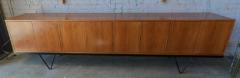  Adesso Studio Custom Mid Century Style Teak Sideboard with Black Metal Base and Four Cabinets - 2660967