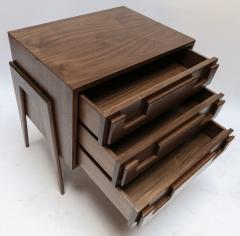  Adesso Studio Custom Mid Century Style Walnut Nightstands with Three Drawers - 1140889