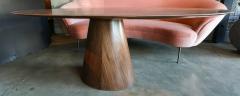  Adesso Studio Custom Mid Century Style Walnut Oval Dining Table with Pedestal Base - 2349966