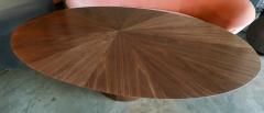  Adesso Studio Custom Mid Century Style Walnut Oval Dining Table with Pedestal Base - 2349967