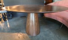  Adesso Studio Custom Mid Century Style Walnut Oval Dining Table with Pedestal Base - 2349969