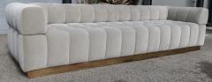  Adesso Studio Custom Oscar Tufted Grey Velvet Sofa with Brass Base - 1991285