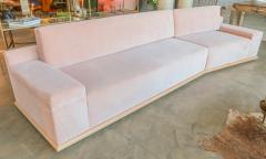  Adesso Studio Custom Sectional Sofa in Blush Pink Velvet with Maple Wood Base - 1732389