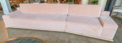  Adesso Studio Custom Sectional Sofa in Blush Pink Velvet with Maple Wood Base - 1732397