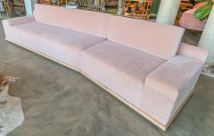  Adesso Studio Custom Sectional Sofa in Blush Pink Velvet with Maple Wood Base - 1732398
