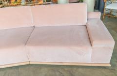  Adesso Studio Custom Sectional Sofa in Blush Pink Velvet with Maple Wood Base - 1732399