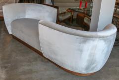  Adesso Studio Custom Tete a Tete Sofa Bench in Grey Velvet with Walnut Base by Adesso Imports - 1793119