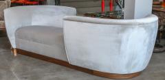  Adesso Studio Custom Tete a Tete Sofa Bench in Grey Velvet with Walnut Base by Adesso Imports - 1793122