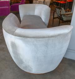  Adesso Studio Custom Tete a Tete Sofa Bench in Grey Velvet with Walnut Base by Adesso Imports - 1793123