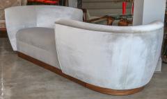  Adesso Studio Custom Tete a Tete Sofa Bench in Grey Velvet with Walnut Base by Adesso Imports - 1793124