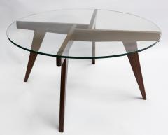  Adesso Studio Custom Walnut Mid Century Style Coffee Table with Glass Top - 1934184